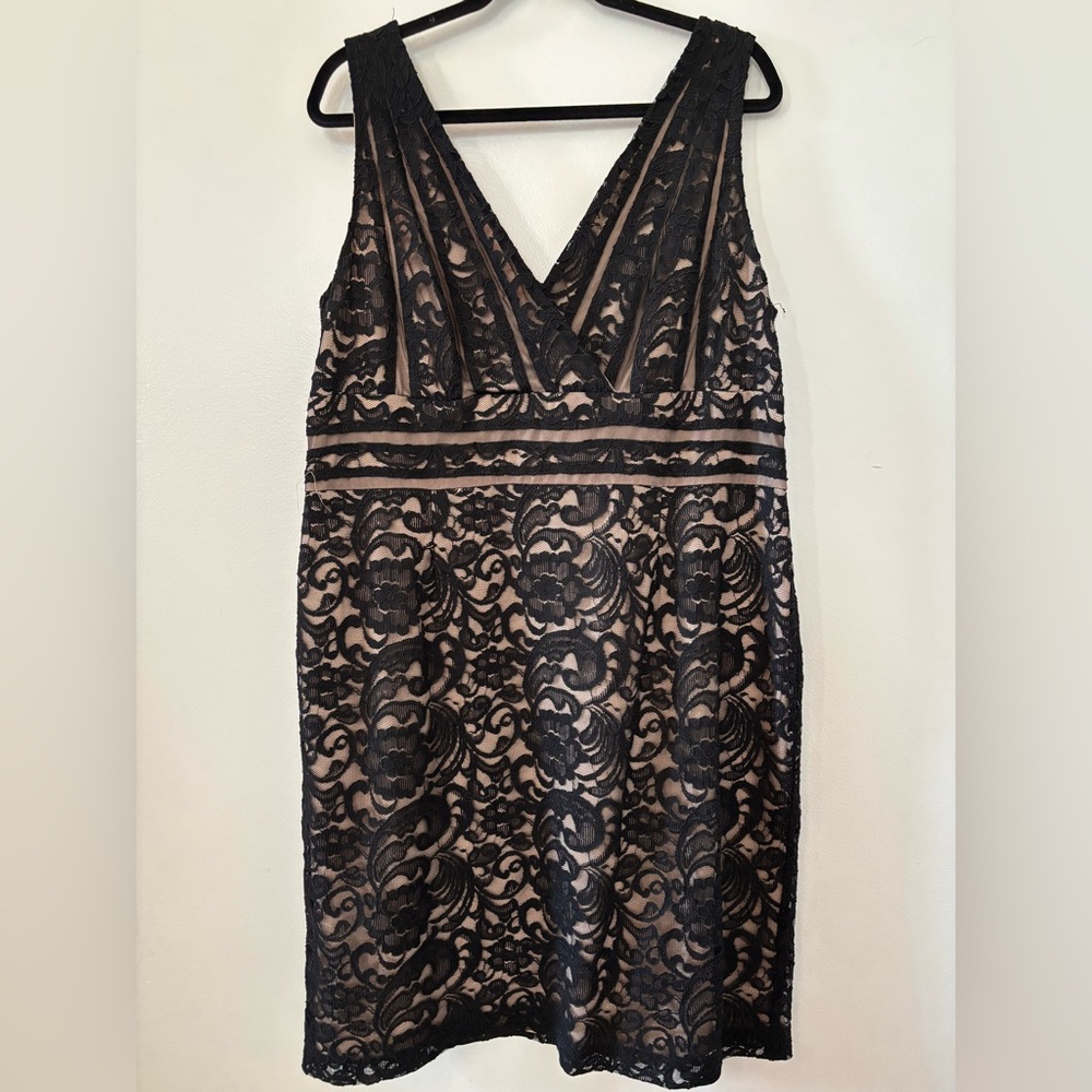 Xscape Black Lace Mini Dress 16W